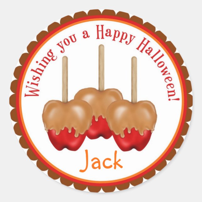 Adesivo Vinhetas de Maçãs de Caramelo para o Halloween (Frente)