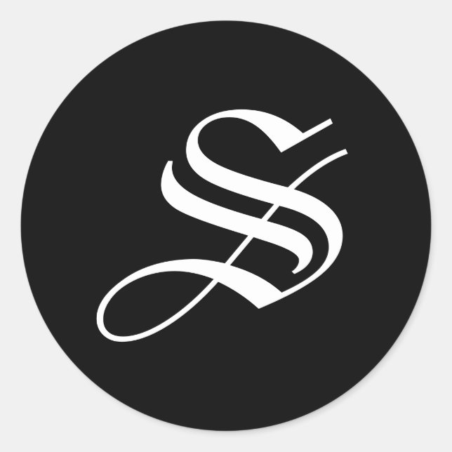 Adesivo Vinhetas de Monograma Branco Preto (Frente)