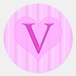 Adesivo Vinhetas de monograma cor-de-rosa V 001