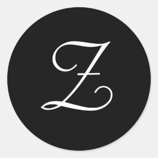 Adesivo Vinhetas de Monograma de Casamento Branco Preto Z