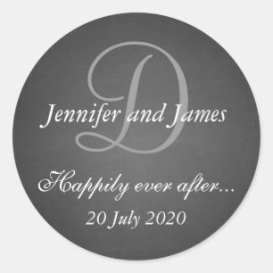 Adesivo Vinhetas de monograma para favores de casamentos