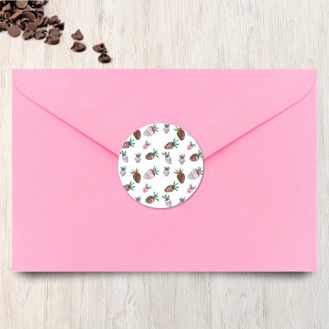 Adesivo Vinhetas de morangos cobertas por chocolate (Criador carregado)