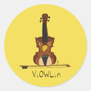 Adesivo Vinhetas de músicas Violin Owl