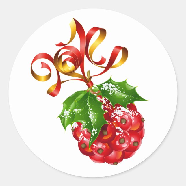 Adesivo Vinhetas de Natal - Bola Holly (Frente)