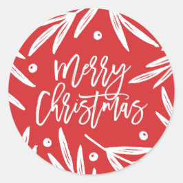 Adesivo Vinhetas de Natal Botânicas Modernas - Vermelho