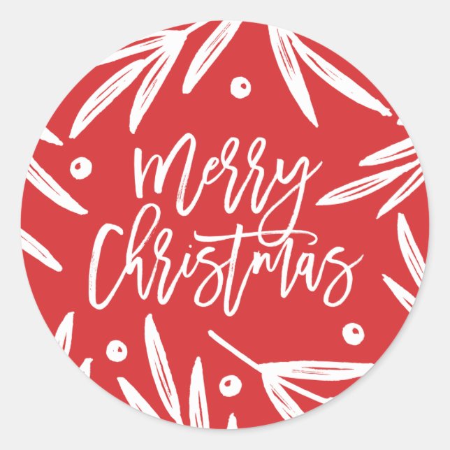 Adesivo Vinhetas de Natal Botânicas Modernas - Vermelho (Frente)