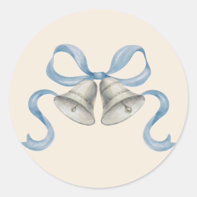 Adesivo Vinhetas de Natal com Aquarela e Arco - Azul (Frente)