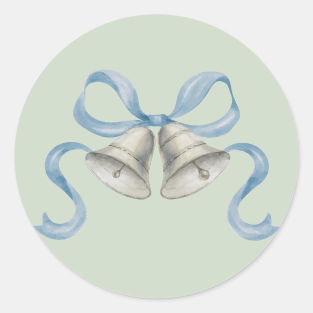 Adesivo Vinhetas de Natal com Aquarela e Arco - Azul (Frente)