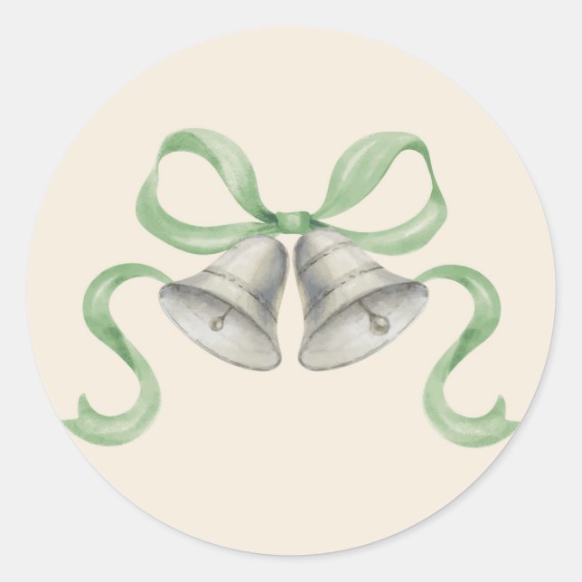 Adesivo Vinhetas de Natal com Aquarela e Arco - Verde (Frente)