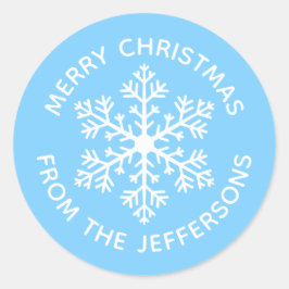 Adesivo Vinhetas de Natal com Floco de Neve Azul