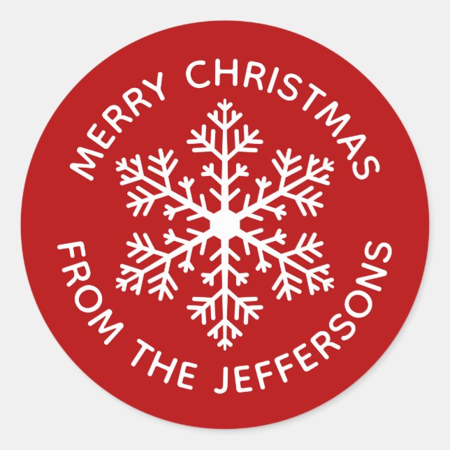 Adesivo Vinhetas de Natal com Floco de Neve Vermelho (Frente)