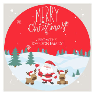 Adesivo Vinhetas de Natal da Família Personalizada