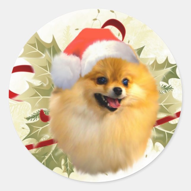 Adesivo Vinhetas de Natal da Pomerânia (Frente)