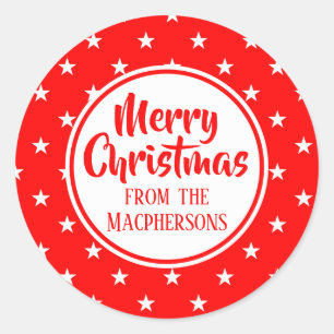 Adesivo Vinhetas de Natal das Estrelas Vermelhas