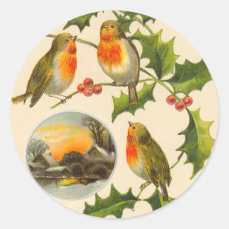 Adesivo Vinhetas de Natal de Aves Vitorianas