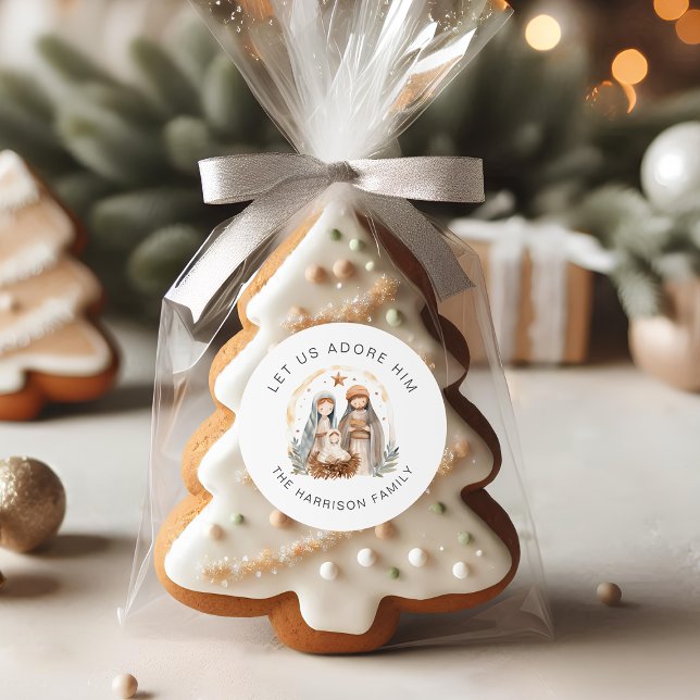 Adesivo Vinhetas de Natal de Natividade Religiosa Personal (Criador carregado)