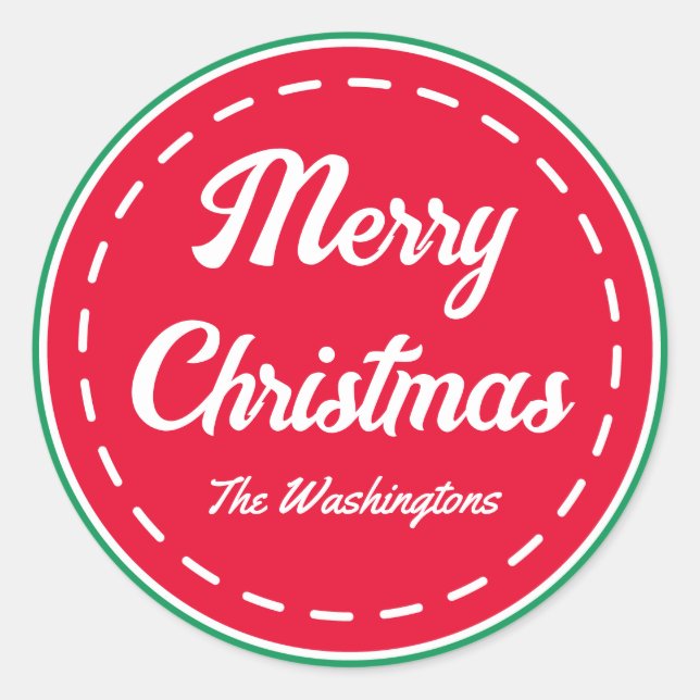 Adesivo Vinhetas de Natal de Retro Feliz (Frente)