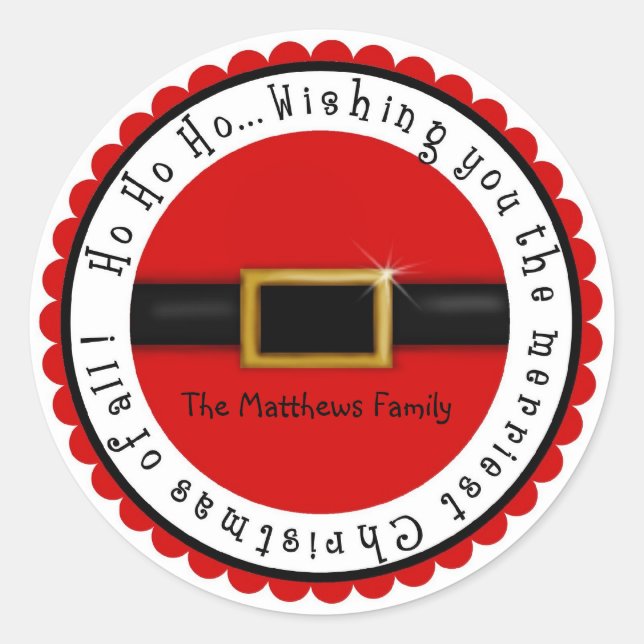 Adesivo Vinhetas de Natal de Santa Claus Belly (Frente)