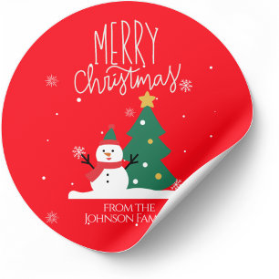 Adesivo Vinhetas de Natal de Snowman: Personalize os seus 