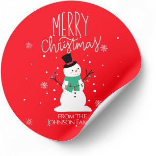 Adesivo Vinhetas de Natal de Snowman: Personalize os seus 