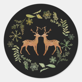 Adesivo Vinhetas de Natal Deer Wreath