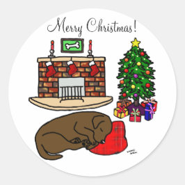 Adesivo Vinhetas de Natal do Chocolate Labrador