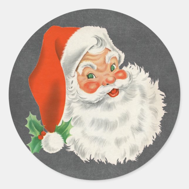 Adesivo Vinhetas de Natal do Quadro Retro Santa Claus (Frente)