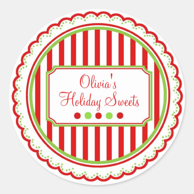 Adesivo Vinhetas de Natal Doce Stripes (Frente)