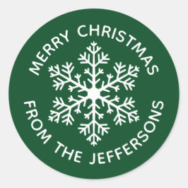 Adesivo Vinhetas de Natal em Floco de Neve Verde