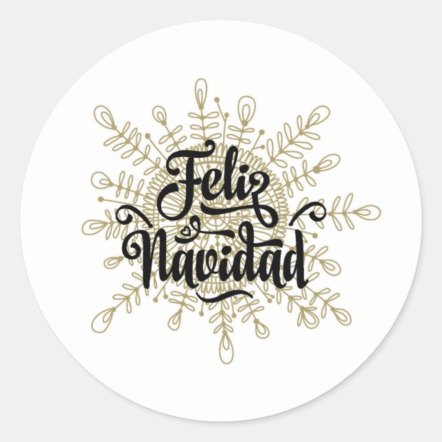 Adesivo Vinhetas de Natal Espanhol Feliz Navidad (Frente)