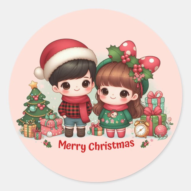 Adesivo Vinhetas de Natal Feliz (Frente)
