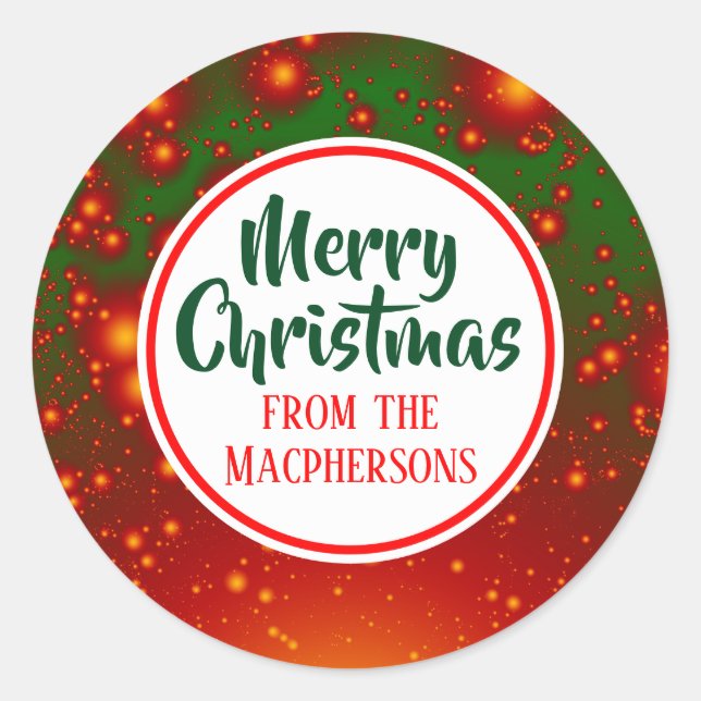 Adesivo Vinhetas de Natal Fractais Festivas (Círculo Verme (Frente)