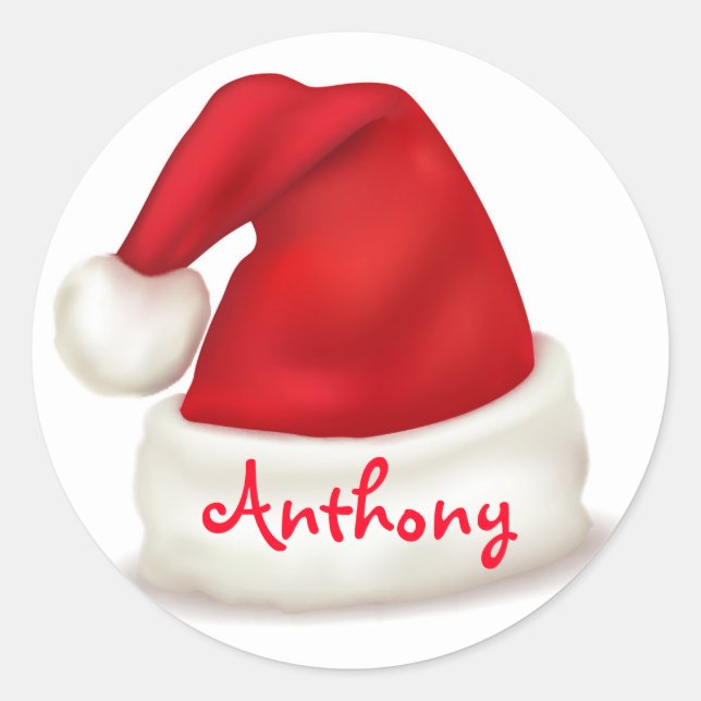 Adesivo Vinhetas de Natal personalizadas/Chapéu Santa (Frente)