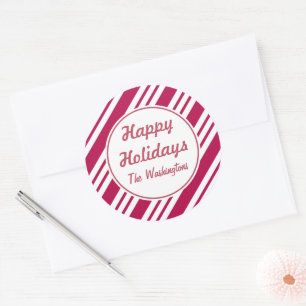 Adesivo Vinhetas de Natal personalizadas de hortelã-piment