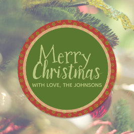 Adesivo Vinhetas de Natal personalizadas, Verde Vermelho