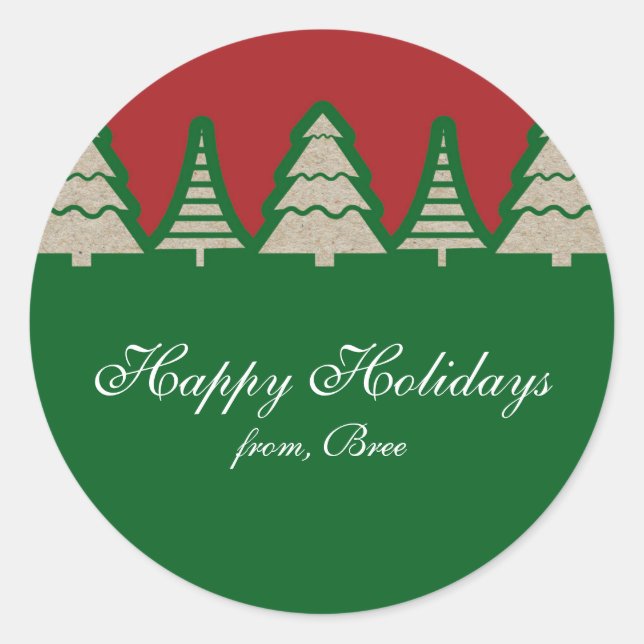 Adesivo Vinhetas de Natal Rustic Holiders de Árvore de Nat (Frente)