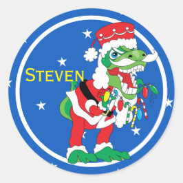 Adesivo Vinhetas de Natal TySANTAsaurus Rex 2 Personalizar