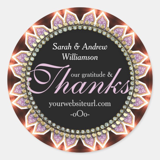 Adesivo Vinhetas de Obrigados de energia com brilho solar (Frente)