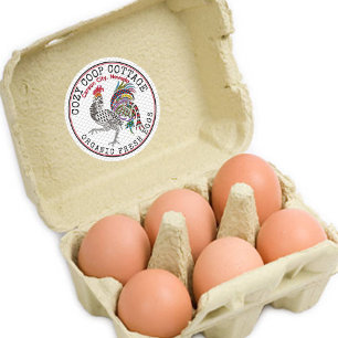 Adesivo Vinhetas de ovos de galinha frescos de Fazenda rur