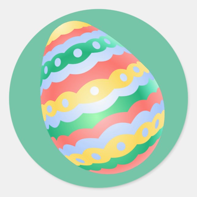 Adesivo Vinhetas de Ovos de Páscoa Clássicas Vinhetas de O (Frente)