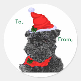 Adesivo Vinhetas de Pacote de Natal do Affenpinscher