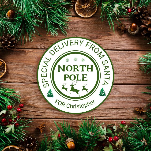 Adesivo vinhetas de papais noeis do polo norte (Criador carregado)