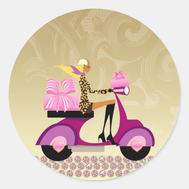 Adesivo Vinhetas de Patinete de caixa de bolso (Frente)