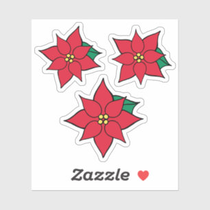 Adesivo Vinhetas de Poinsettias de Natal