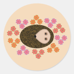 Adesivo Vinhetas de porco e flores com sono