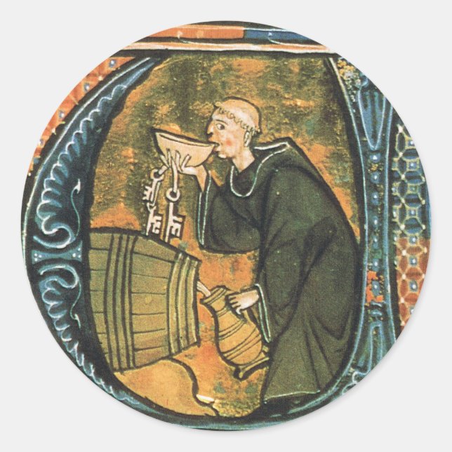 Adesivo Vinhetas de Provando Monge Medieval (Frente)