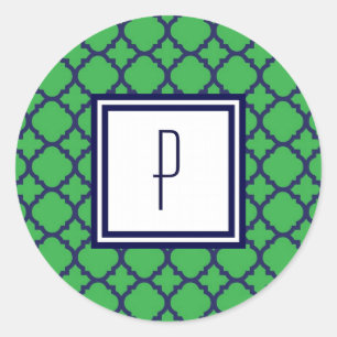 Adesivo Vinhetas de Quatrefoil Azul Verde