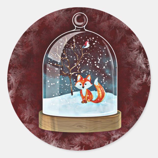Adesivo vinhetas de raposa de inverno (Frente)