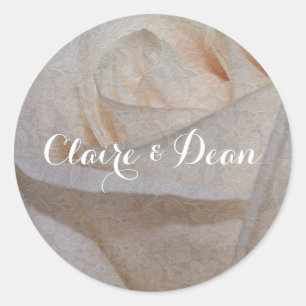 Adesivo Vinhetas de Rosa de Casamento de Creme Elegante