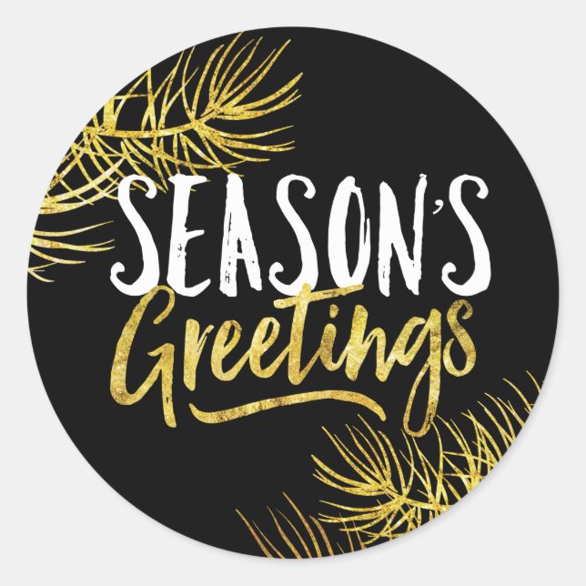 Adesivo Vinhetas de saudações da Dourada Glitter Season (Frente)